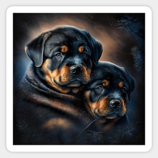 Rottweiler Puppies Sticker